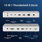 WAVLINK Thunderbolt 5 Docking Station, 12-in-1 Thunderbolt 5 Dock - Image 2