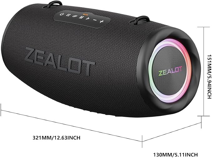 ZEALOT 80W Portable Bluetooth Speaker, Stereo Sound - Image 10
