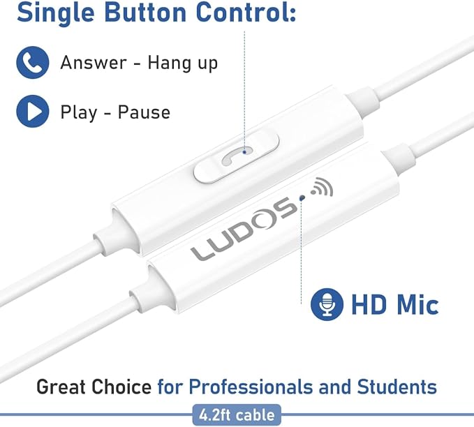 LUDOS Clamor USB C Headphones for iPhone 16 15 Pro Max Plus iPad Pro, 5 Years - Image 3