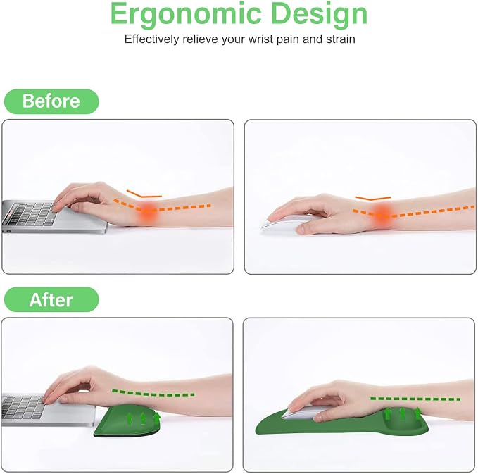MOSISO Wrist Rest Support for Mouse Pad & Keyboard Set, Ergonomic Mousepad - Image 3