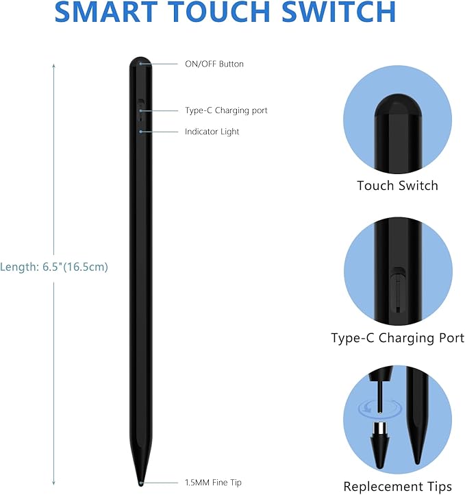 Stylus Pen for iOS&Android Touch Screens, Active Pencil for Samsung, Smart - Image 3