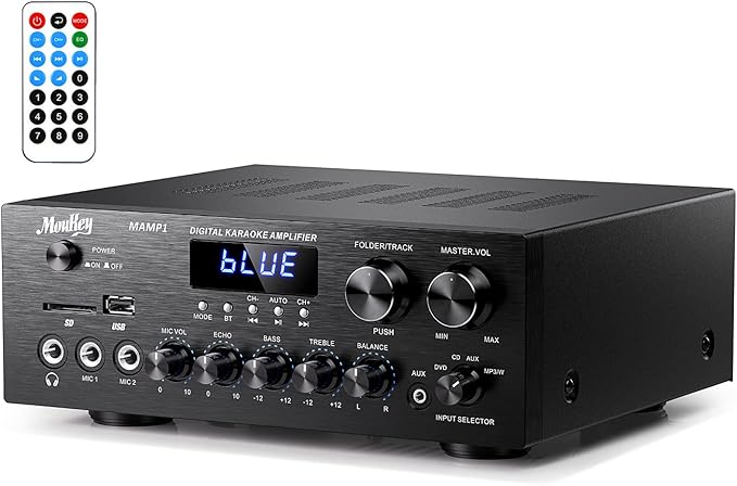 Moukey Stereo Receivers with Bluetooth 5.0, 400W 2.0 Channel Power Audio by Moukey