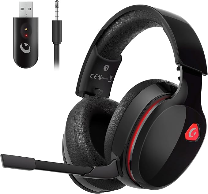 2.4GHz Wireless Gaming Headset for PS5, PS4 Fortnite & Call of Duty/FPS Gamers by Gtheos