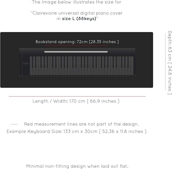 Clairevoire Piano Keyboard Dust Cover - Image 5