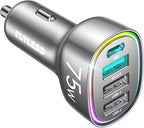 USB C Car Charger Cigarette Lighter Adapter 75W 4-Port Fast Car Charger Fast by Sincerityisworththewait