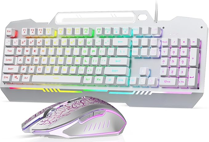 AULA Gaming Keyboard, T102 104 Keys Keyboard and Mouse Combo, USB Wired by AULA