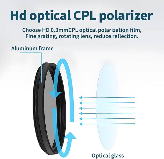 67mm Clip-on CPL Phone Camera Lens Filter, Polarized Camera Lens Filter CPL - Image 5