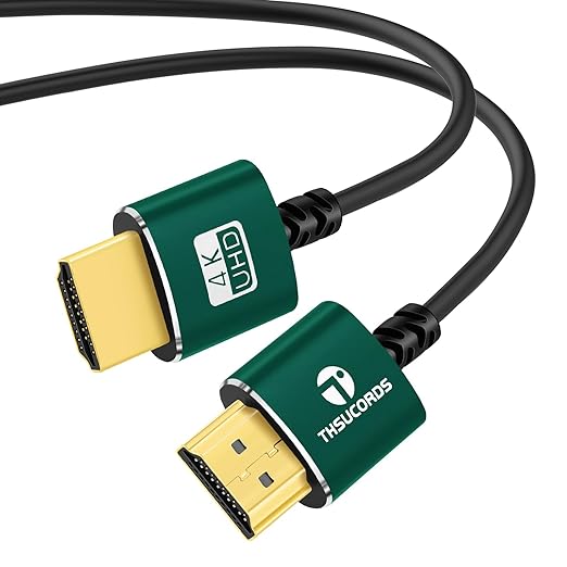 Slim HDMI Cable 3.3FT, Ultra Soft & Thin HDMI to HDMI Cord, Extreme Flexible & by Thsucords