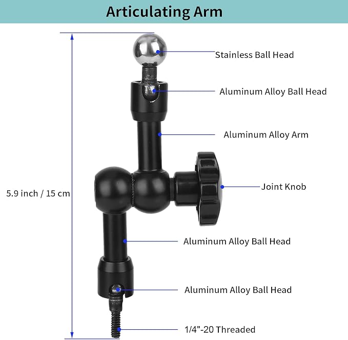 iPhone Mount for Desk/Table/Rod/Kitchen Cabinet, 360°Adjustable Aluminum Alloy - Image 7