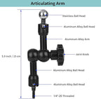iPhone Mount for Desk/Table/Rod/Kitchen Cabinet, 360°Adjustable Aluminum Alloy - Image 7