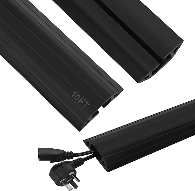 Floor Cable Cover 10Ft Heavy Duty PVC Floor Cable Protector Electric Cord Hider by Kikerike