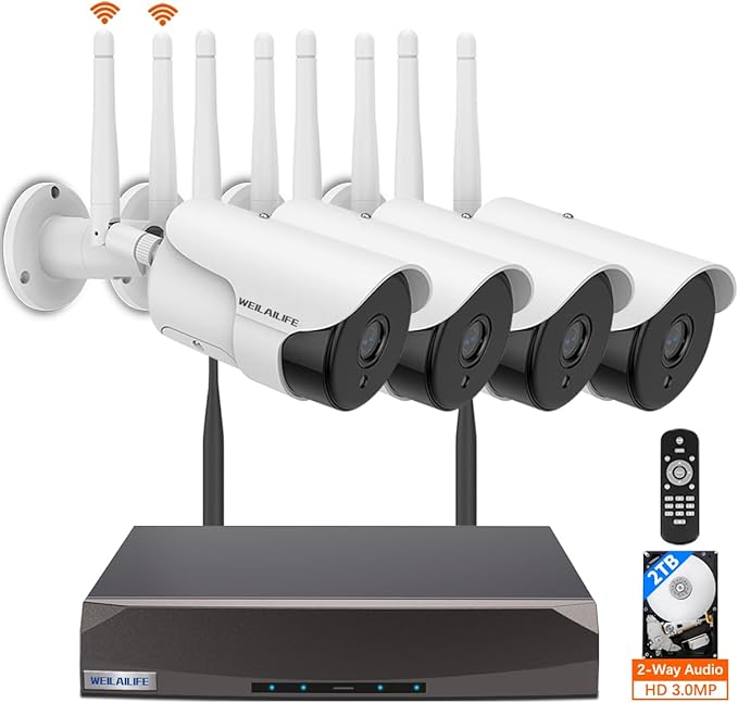 WEILAILIFE 【2-Way Audio & Dual Antenna Enhanced】 90ft Night Vision Outdoor by WEILAILIFE
