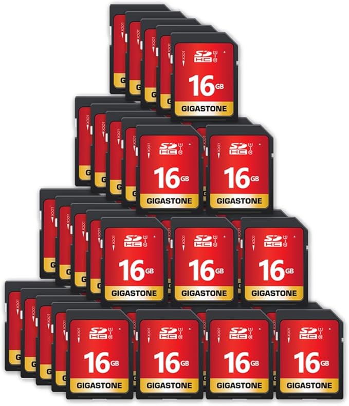 GIGASTONE 16GB SD Card 50-Pack UHS-I U1 Class 10 SDHC Memory Card High Speed by Gigastone