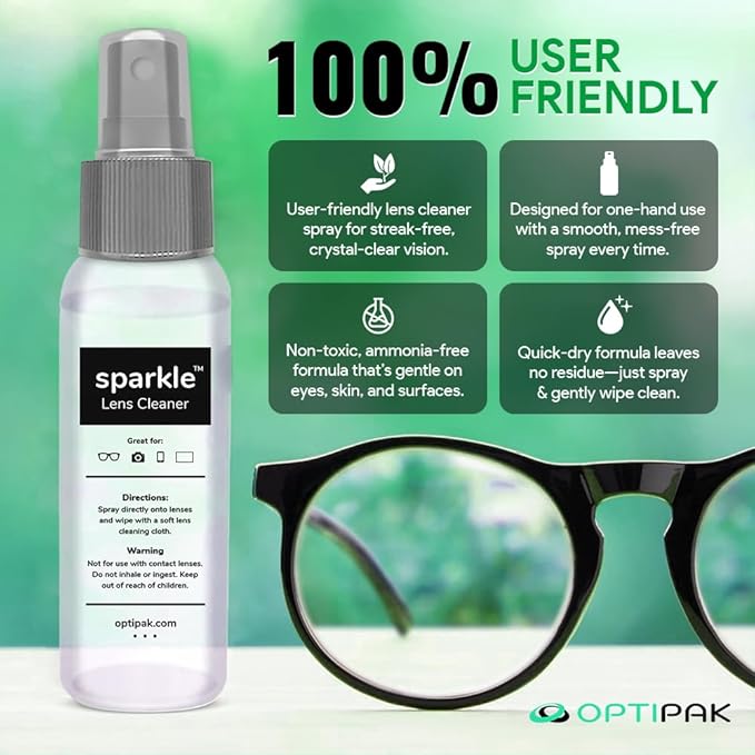 Sparkle Anti-Reflective Lens Cleaner Spray kit | 2oz Glasses Cleaner Spray + - Image 7