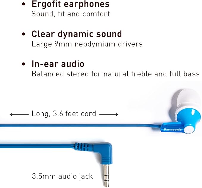 Panasonic ErgoFit Wired Earbuds, In-Ear Headphones - Image 2