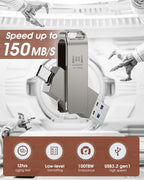 MOSDART 64GB USB3.1 Fast Speed C and A Dual Flash Drive, exFAT Memory Stick - Image 3