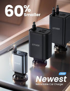 Lamicall Retractable Car Charger USB C Fast Charging 57W Type C Car Phone - Image 2