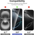 NEW'C 3 Pack Designed for iPhone 16 Pro Max Screen Protector, Enhanced Tempered - Image 2