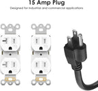 JUNNUJ 20 Amp Power Strip Surge Protector 4800J, Heavy Duty 8 Outlet Metal - Image 2