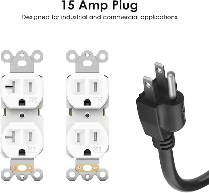 JUNNUJ 20 Amp Power Strip Surge Protector 4800J, Heavy Duty 8 Outlet Metal - Image 3