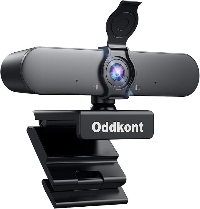Full HD 1080P Webcam with Microphone, Auto-Light Balance, Rotatable Design by Oddkont