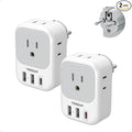 TESSAN 2 Pack Type E F Plug Adapter, Germany France Power Travel Adaptor by TESSAN