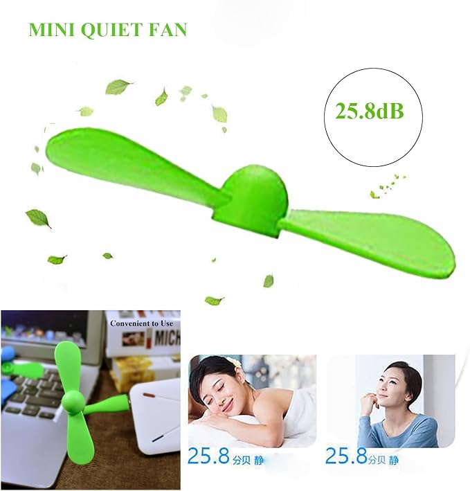 Mini USB Fan, Portable Pocket Fan USB-A Powered Little Cooler, Quiet Operation - Image 4