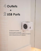 USB Wall Plug, Allocacoc PowerCube |Original|, 4 Outlets and 2 USB Ports - Image 7