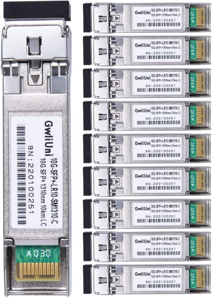 10Pcs Single Mode 10G SFP+ Fiber Module Network Transceiver, LR SM1310nm 10km by GwliUni