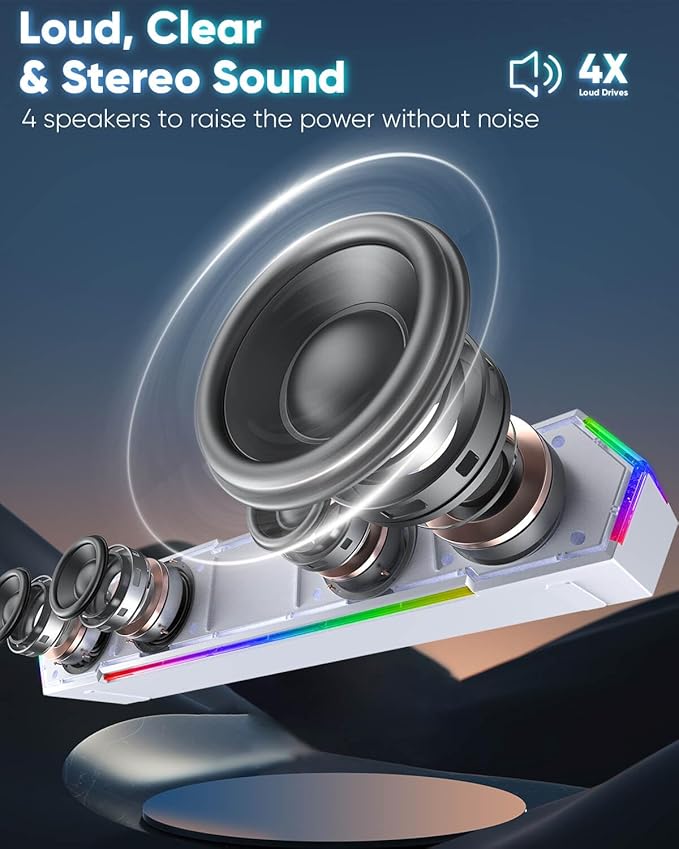 LENRUE G11 Computer Speakers for Desktop, Touch Lights PC Speakers - Image 2