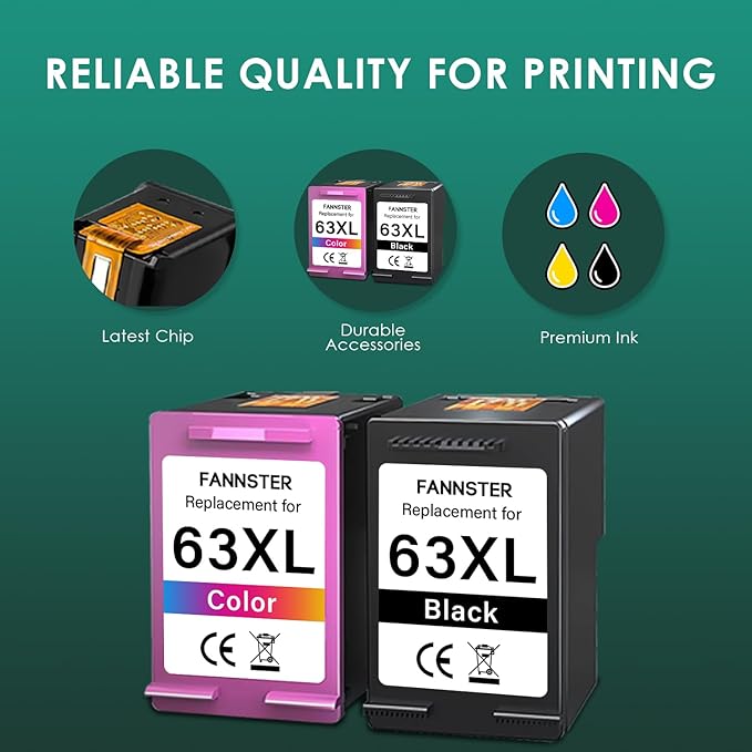 63XL Ink Cartridges Black and Color Replacement - Image 2