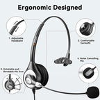 Wantek Headset with Microphone for PC Wired Headphones - Image 5