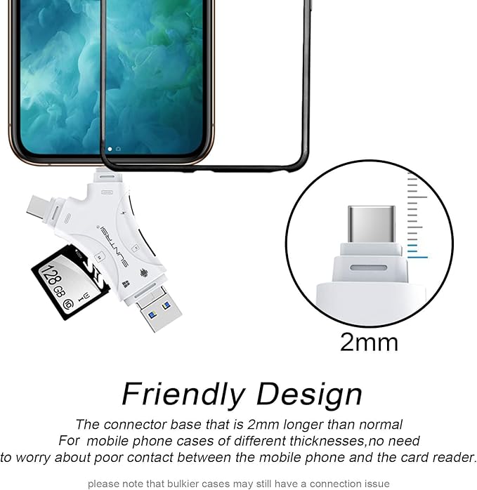 SD Card Reader for iPhone/ipad/Android/Mac/Computer/Camera, 4 in1 Micro SD Card - Image 6