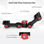 Dual Cold Shoe Mount by SmallRig, Extension Bar Universal Cold Shoe Adapter - Image 5