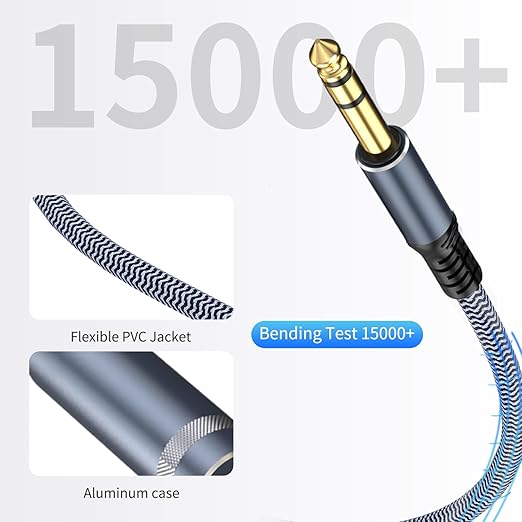 1/4 inch Extension Cable 15ft, 1/4" inch Male to Female Stereo Guitar Extension - Image 6