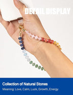 Handmade Natural Gemstone Crystal Beaded Charm Cell Phone Camera Lanyard - Image 2