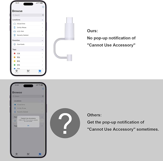 SD Card Reader for iPhone, 4 in 1 USB C and Lightning to CF/SD/MS/TF Card - Image 7