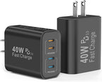 40W USB C Charger Block, 4 USBC Ports, Type C Wall Plug USB-C Fast Charging by TTC