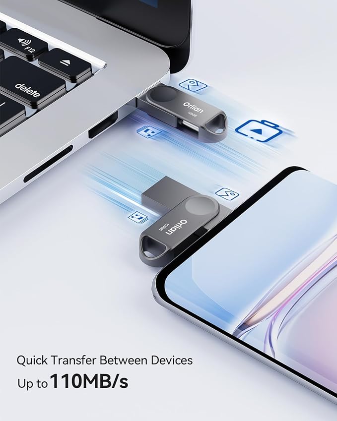 128GB USB C Flash Drive, Dual Drive USB 3.0 and Type C Thumb Drive Up to - Image 3