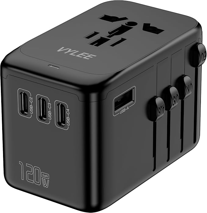 120W Universal Travel Adapter, GaN III International Power Adapter, 4 USB-C 1 - Image 9