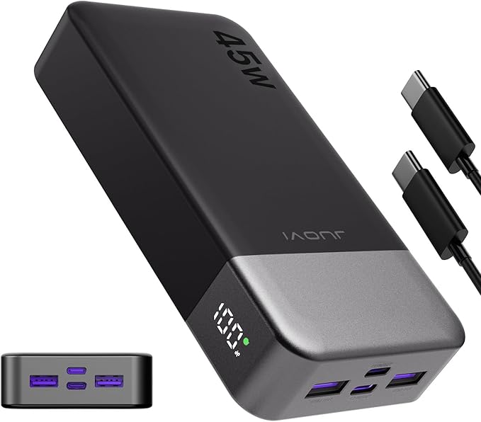 Portable Power Bank, 20000mAh 45W Portable Charger, PD3.0 QC4.0 Fast Charging by JUOVI