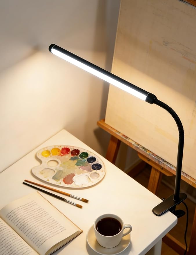 2 Pack Clip On LED Desk Lamp, 3 Lighting Modes 10 Brightness Levels, Flexible - Image 8