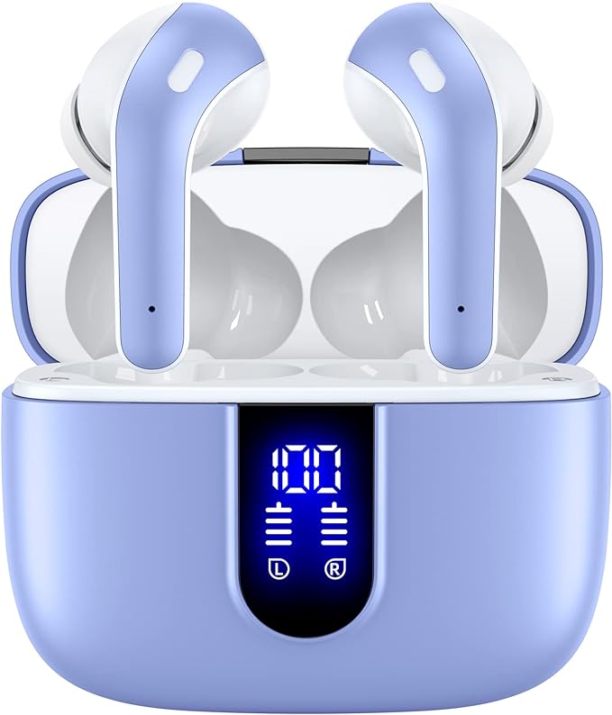 TAGRY Bluetooth Headphones True Wireless Earbuds 60H Playback LED Power Display by TAGRY