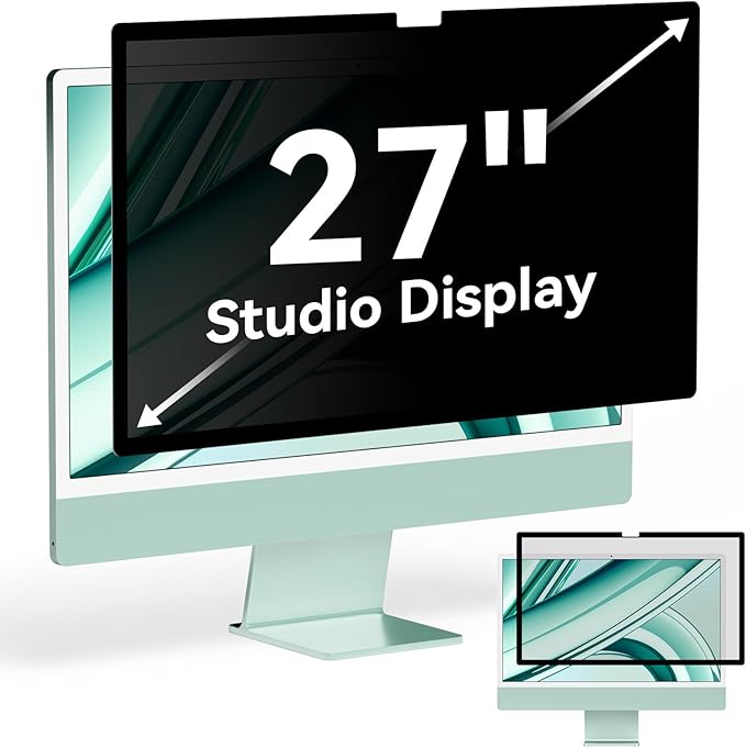 Privacy Screen for iMac 27 Inch Studio Display Desktop Computer Monitor by Protescreen