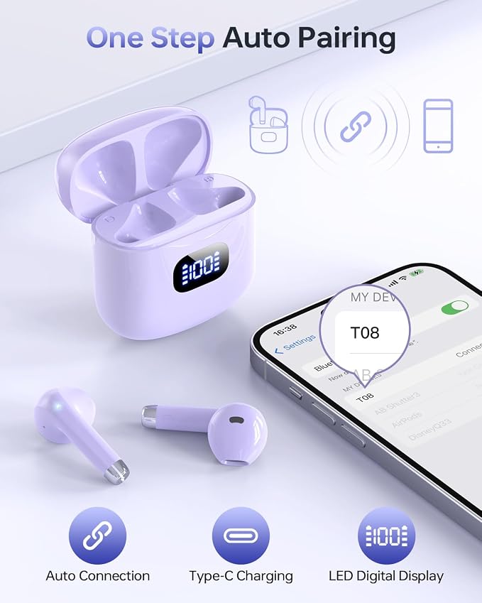 Wireless Earbuds Bluetooth 5.3 Ear Buds, IPX7 Waterproof in-Ear Earphones - Image 2