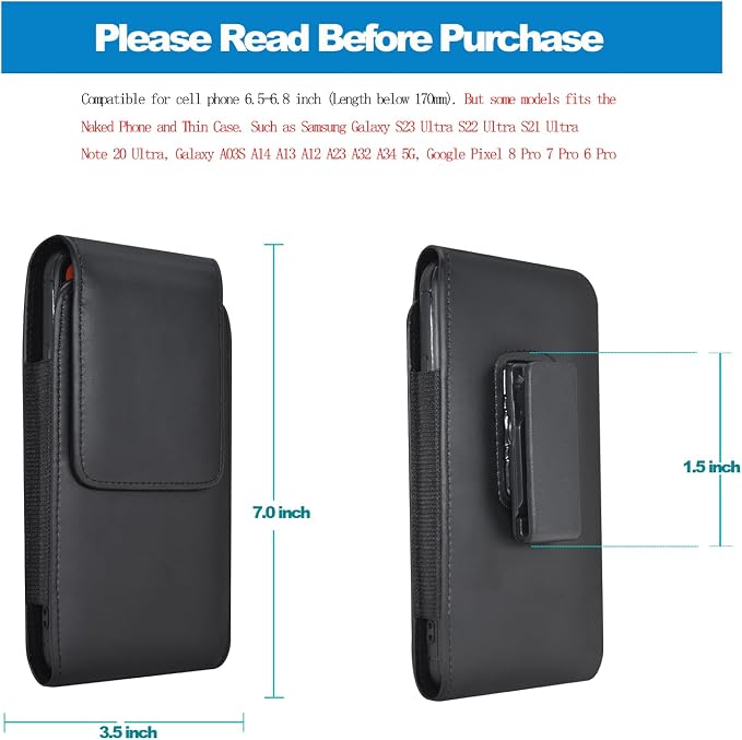Galaxy S25 Ultra S24 S23 S22 S21 Note 20 Ultra Phone Holster Holder Phone Belt - Image 3