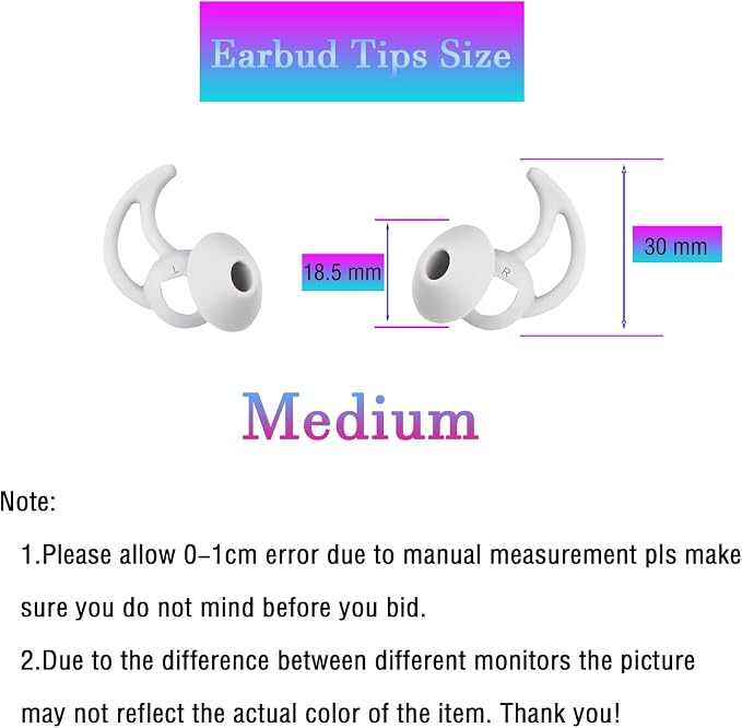 Medium Earbud Replacement Tips Silicone Ear Bud Tips Compatible - Image 2