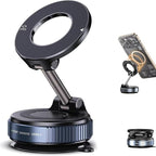Vacuum Magnetic Phone Holder, 360° Adjustable Magnetic Car Mount, Foldable by JUYOSOFT