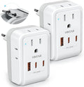 2 Pack European Travel Plug Adapter, VINTAR PD 20W Foldable Type C Adapter by VINTAR