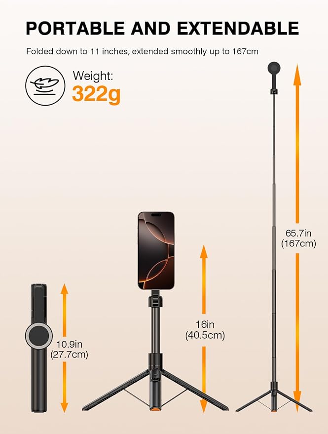   for Magsafe Tripod for iPhone, 65”Extendable Strong - Image 4